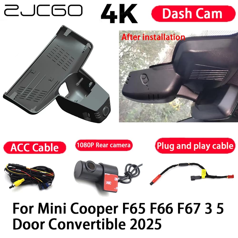 Videocamera per auto 4K Plug and Play Dash Cam Videoregistratore Visione notturna per Mini Cooper F65 F66 F67 3 5 porte convertibili 2025