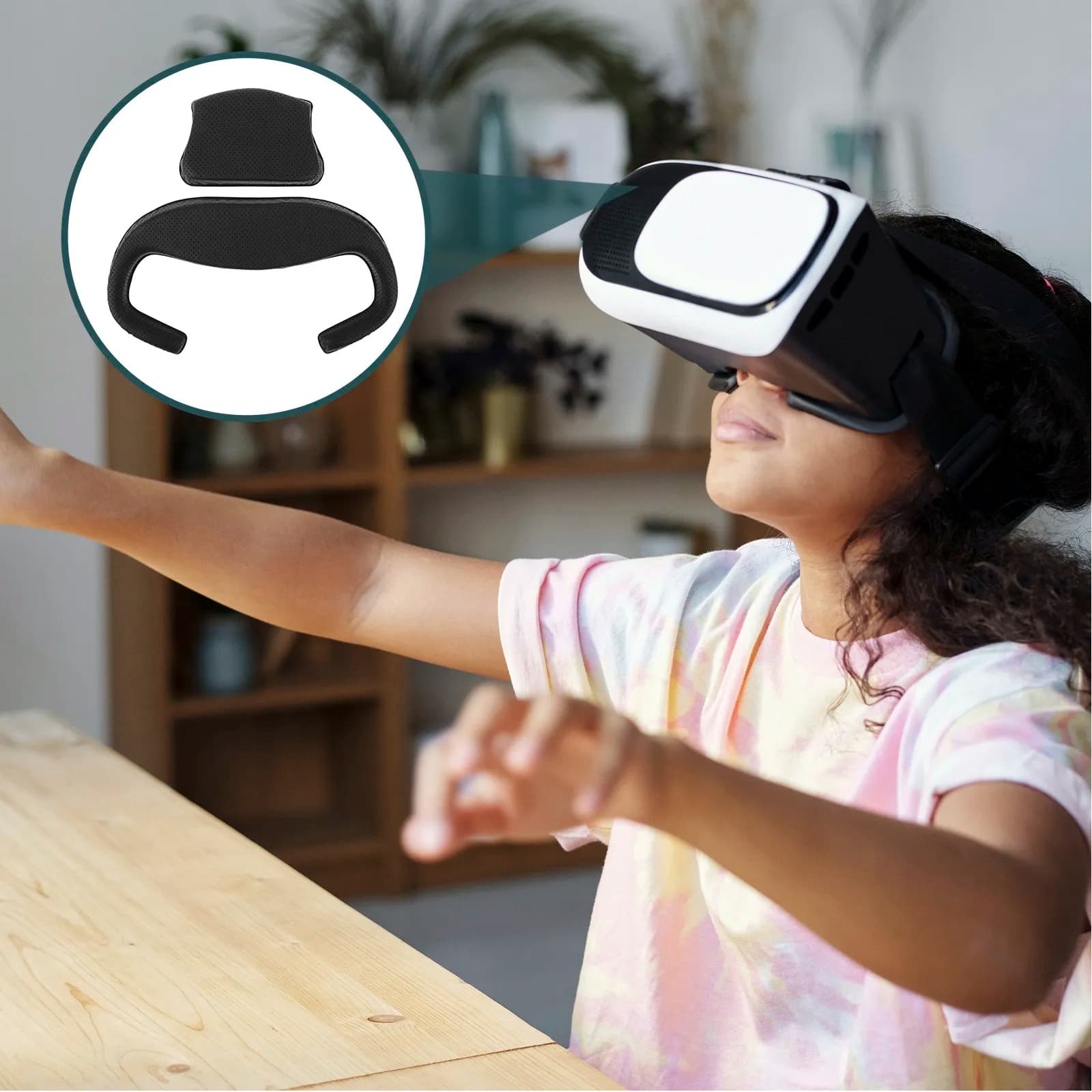 Universal Anti-slip and Breathable Bearing Set for VR Visors, Block Light Infiltration during Gaming