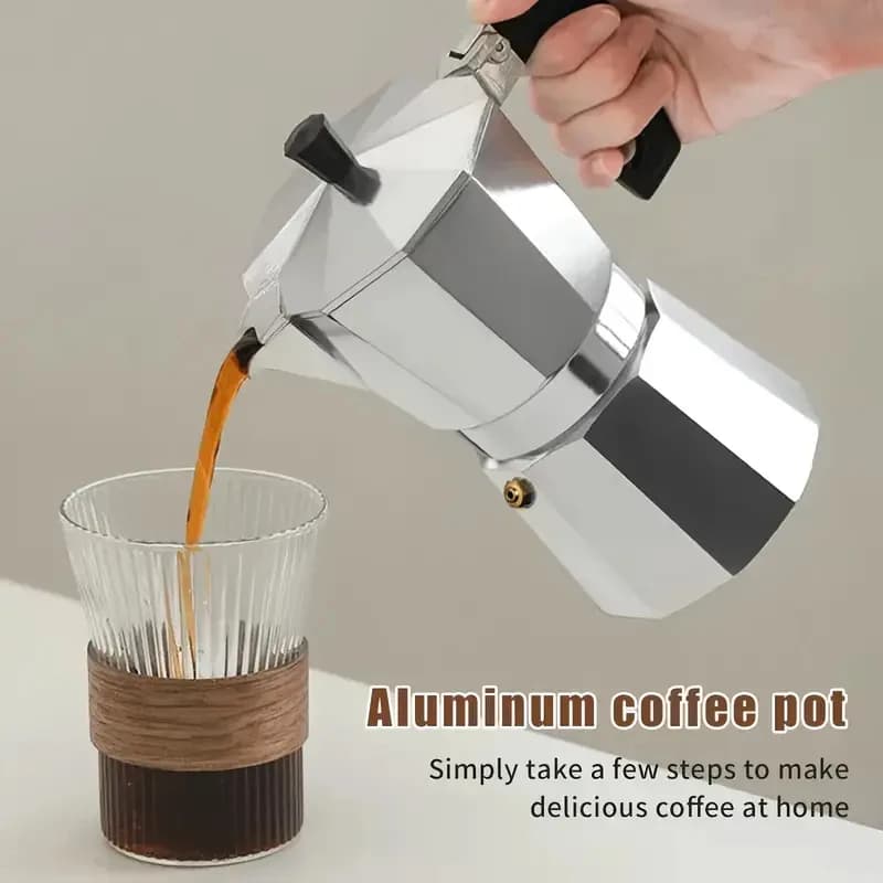Classic Aluminum Moka Pot 50-300ML Household Stovetop Espresso Maker For Home Camping Outdoor Cuban Coffee Brewing