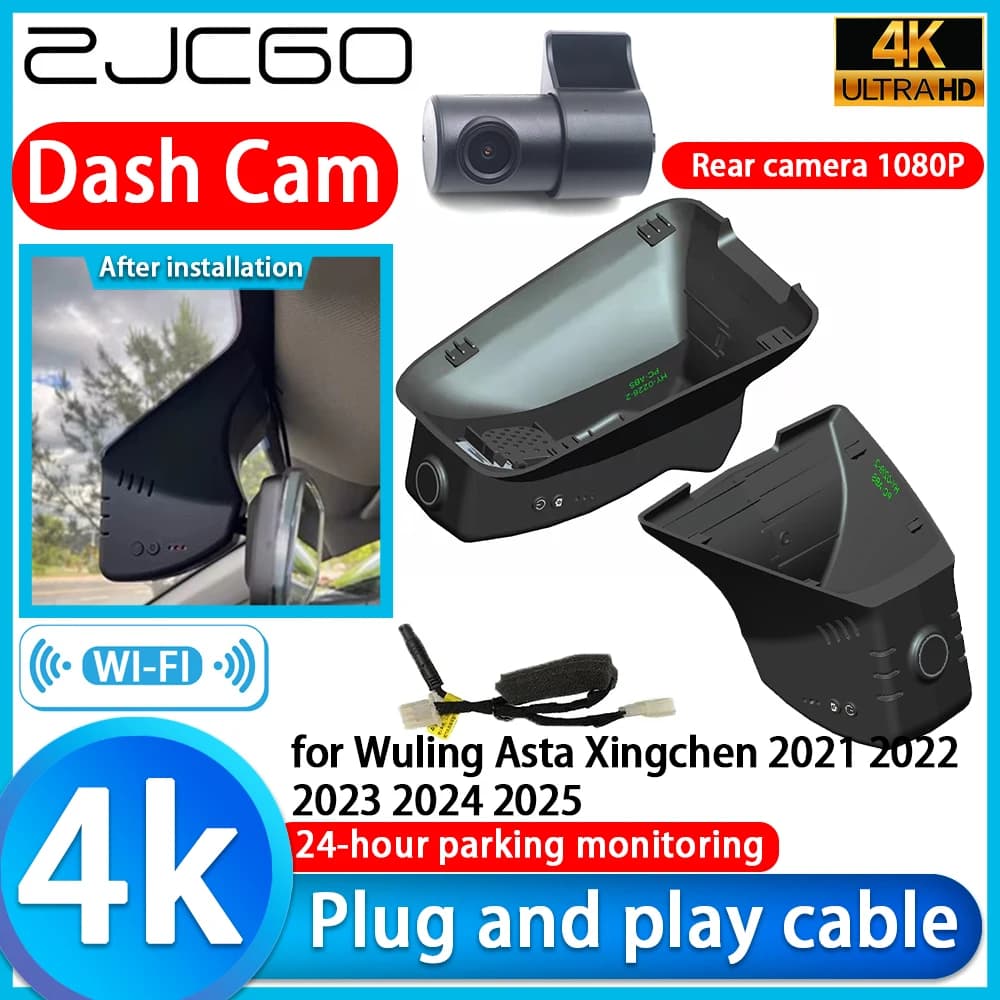 ZJCGO for Wuling Auction Xingchen 2021 2022 2023 2024 2025 Dash Cam DVR 4K WiFi with Sony Objective, Video Recorder and Monitoring Parking 24h