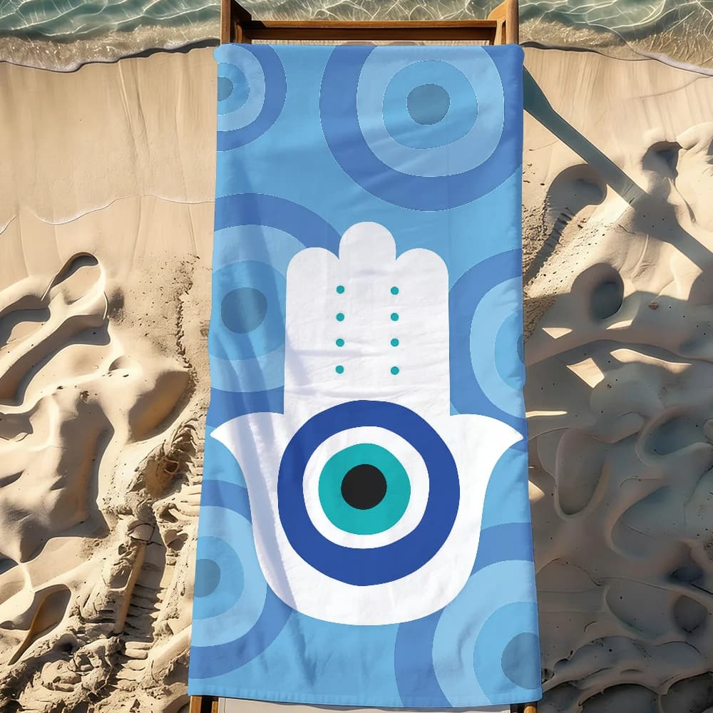 Art Evile Eye Bright Towel Sports Quick Dry Travel Camping Gear Asciugamano da spiaggia grande, morbido e leggero, resistente alla sabbia