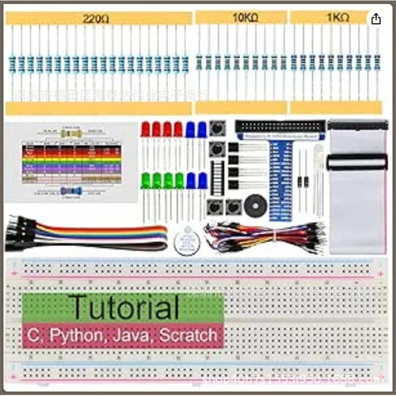 Raspberry Pi 4B 3 Basic Starter Kit Complete Electronic Components Pack for Raspberry Pi Series