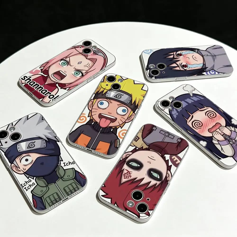 NARUTO CUTE FUNNY Ultra Clear TPU Case Slim Shockproof Cover For iPhone 17 16 15 14 13 12 11 Pro Max Plus Mini
