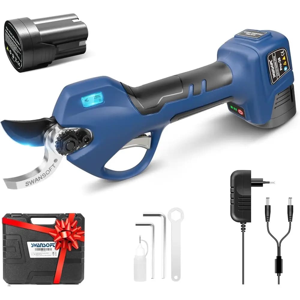 Electric pruning shears, battery-powered shears with 28 mm 1,1 inch cutting diameter powered by battery, 850 W f shaft pruning machine
