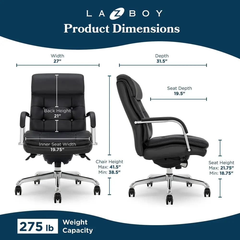 Sedia da ufficio Sonata Executive MidBack, sedile e schienale trapuntati con bottoni, cuscino a doppio strato, braccioli imbottiti, design ergonomico per computer