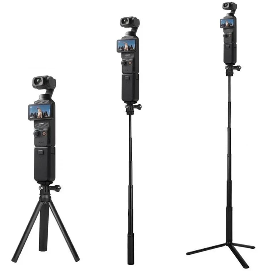 FGCLSY Supporto in metallo per treppiede per selfie stick 2in1 per accessori giunto cardanico per fotocamera DJI Osmo Pocket 3