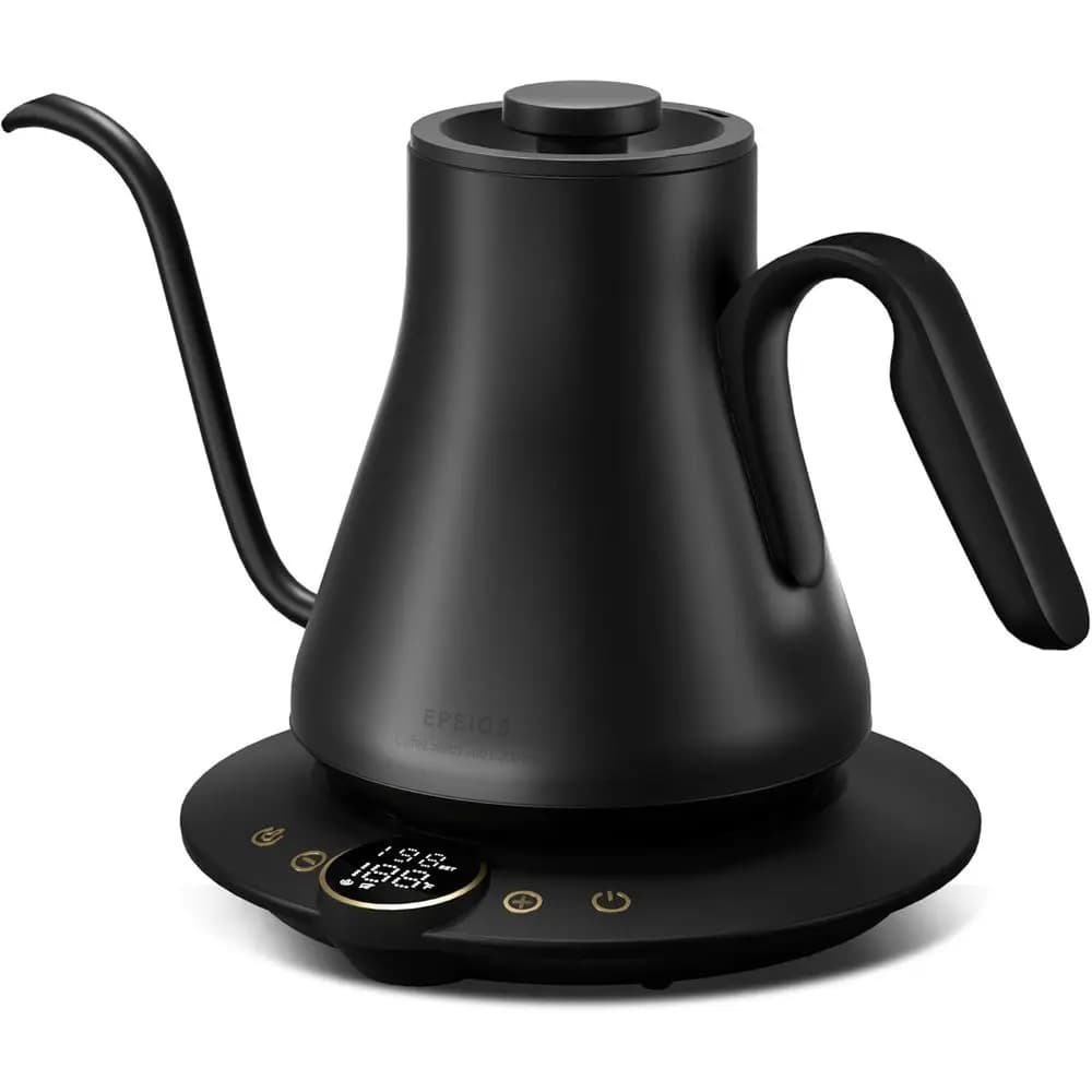Bollitore elettrico con temperatura a ±1° ° Controllo della temperatura, per caffè e tè, riscaldamento rapido, acciaio inossidabile senza BPA, timer per la preparazione, 1500W/0,9L