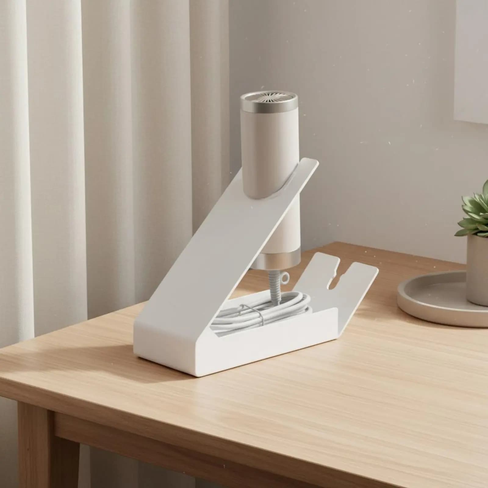 Supporto per Asciugacapelli Salvaspazio, Porta Ferro Arricciacapelli, Design Minimalista, Organizzatore da Bancone per Toeletta, Bagno