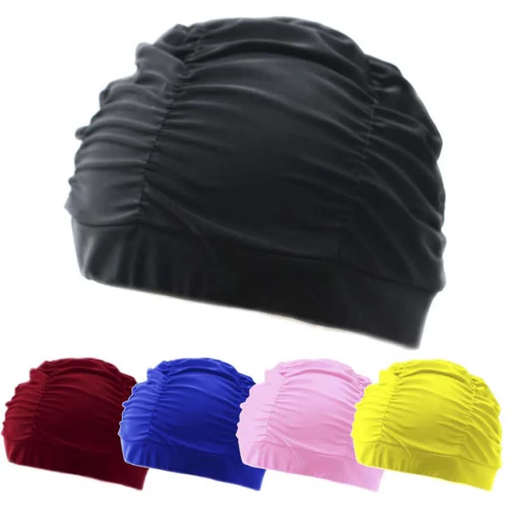 Adults Unisex Bathing Free Size Waterproof Elastic Swimming Caps Diving Hat Swim Pool Hat Ear Protect