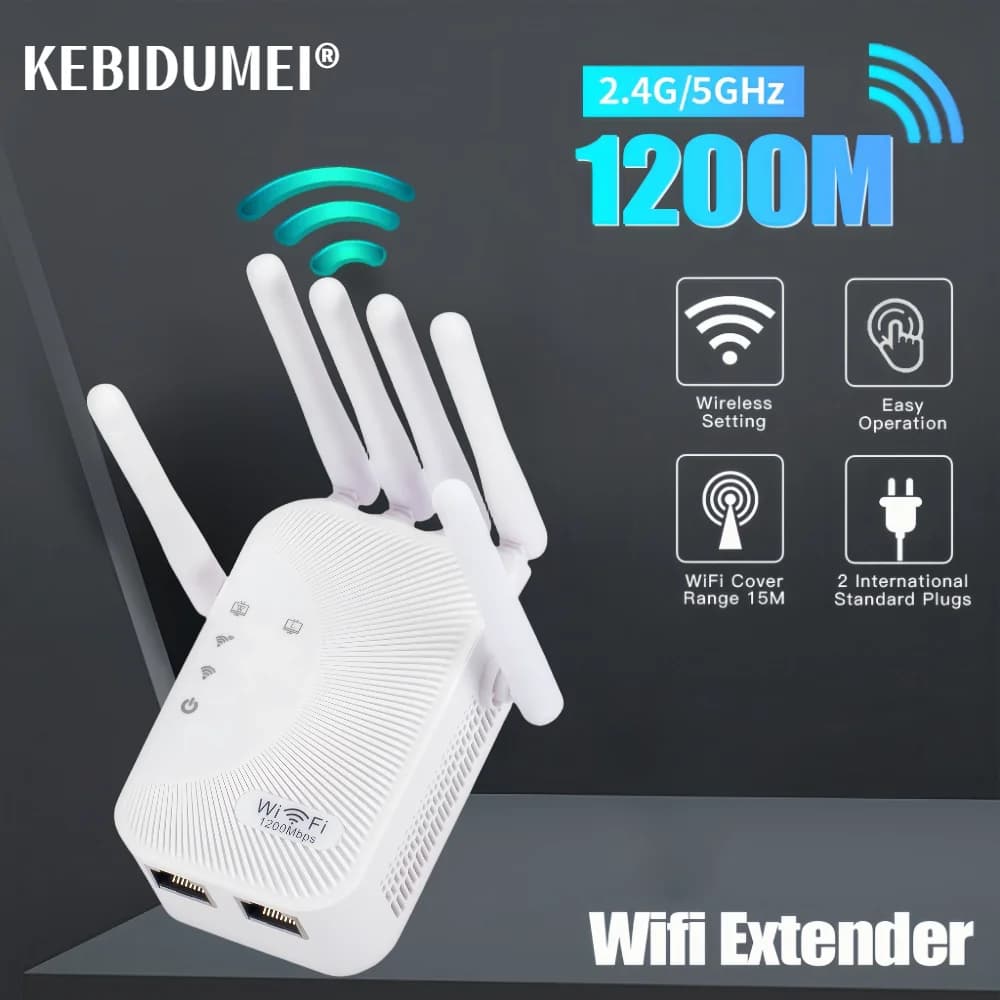 Ripetitore WiFi Dual Band 1200Mbps Estensore di segnale wireless 2.4G 5GHz Amplificatore Wi-Fi Router Amplificatore di segnale a lungo raggio per la casa