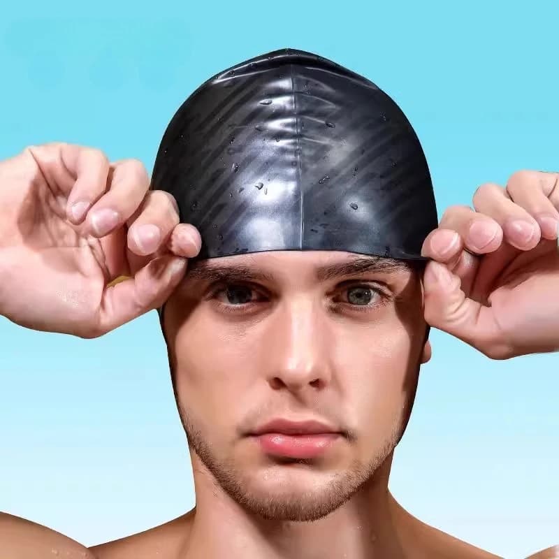 Men's Swim Head Silicone Swim Head Comfortable Waterproof Ear Protection for Large Long Hair Pool Accessories