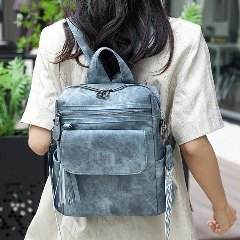 Fashion Women Large Capacity Shoulder Bags Soft Pu Leather Backpacks for School Teenagers Girls Multifunctional Travel Backpacks