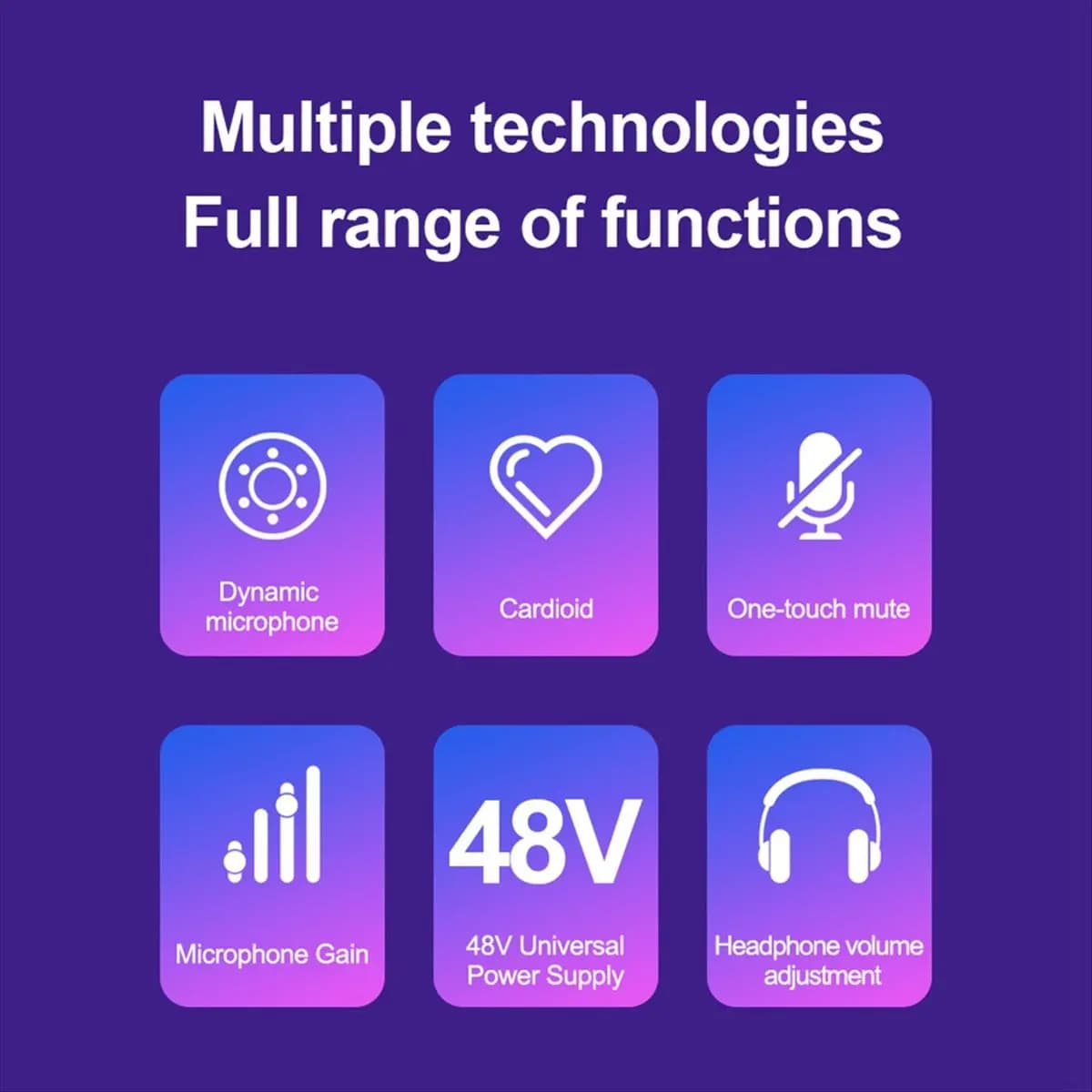 Microfono dinamico XLR/USB dual mode con jack per cuffie/RGB/supporto per braccioli per podcasting, registrazione, giochi, streaming live