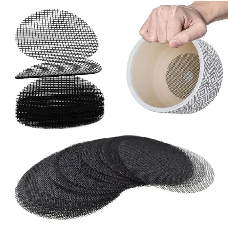 Hot Sale Pot Hole Mesh Pad Grid Round Drainage Hole Screen For Pot Bottom Prevent Soil Loss Bonsai Flower Plant Gardening Tools