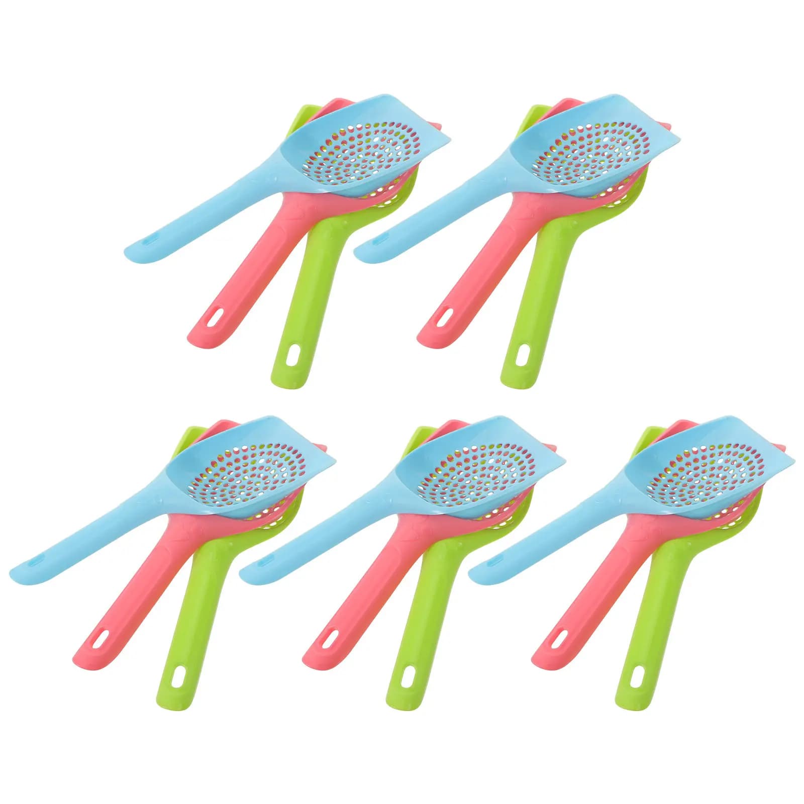 15Pcs Pet Cleaning Scoop Cat Litter Scoop Fine Hole Plastic Sifter Ergonomic Handle Litter Box Waste Remover Poop Scooper Set
