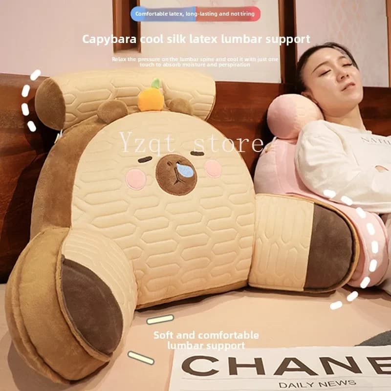 Cuscino lombare in seta di ghiaccio Capibala, cuscino da comodino, grande cuscino per schienale, ragazza che dorme, divano, protezione per la vita, dormitorio
