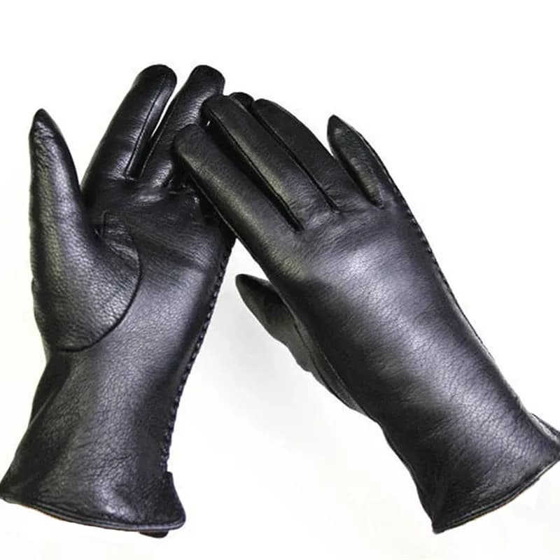 Guanti in pelle di grana di pelle di capra fodera in velluto stile semplice moda donna autunno inverno guanto da moto caldo