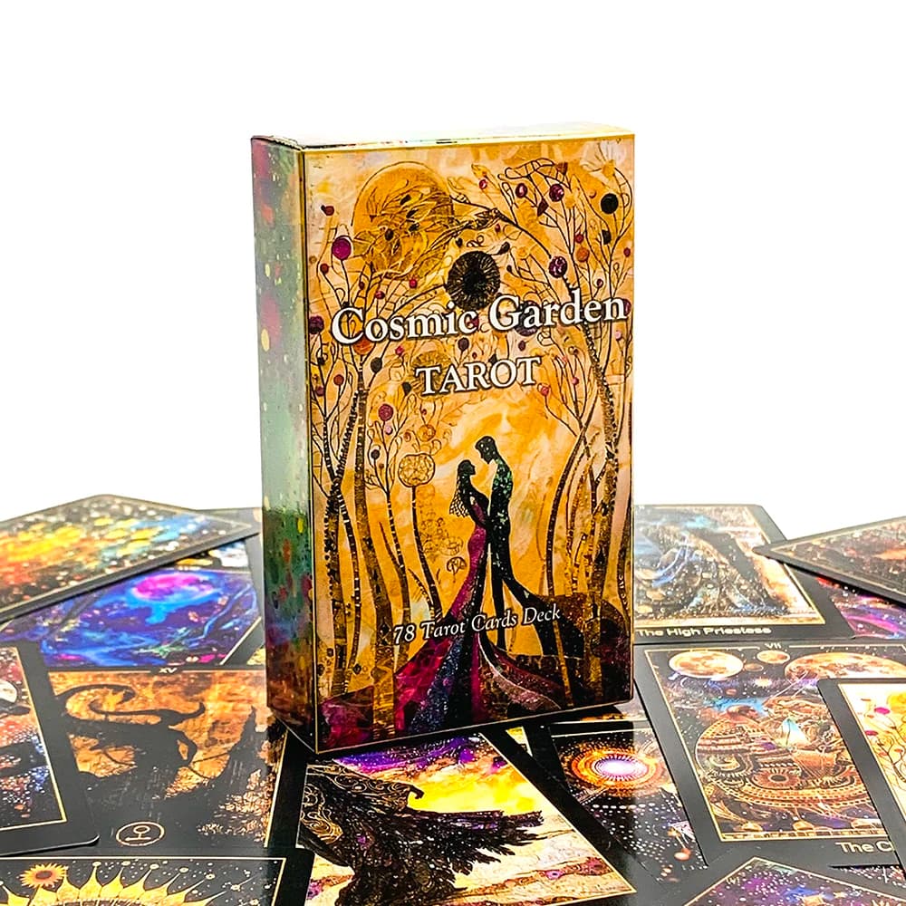 Nuovissimo Mazzo di Tarocchi Cosmic Garden, Carte per Divinazione e Previsione del Futuro, Gioco da Tavolo per Feste e Famiglia