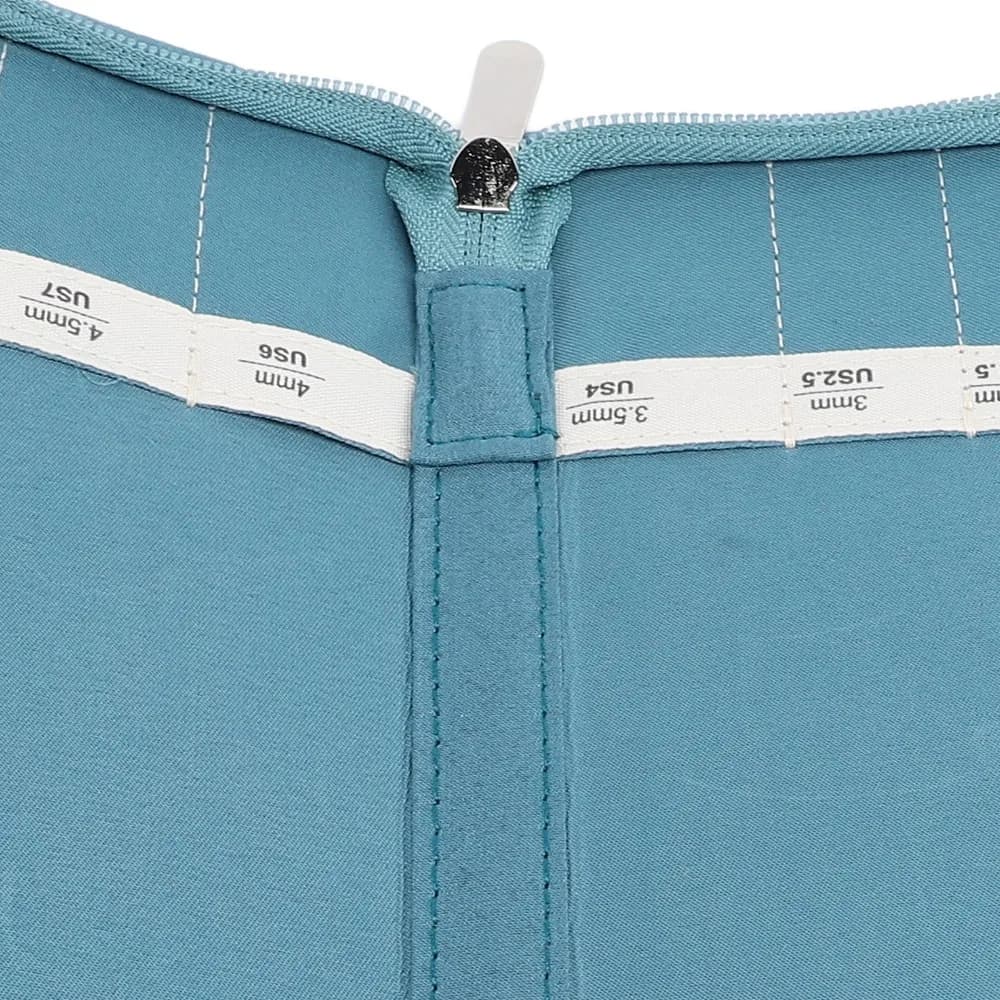 Portable Oxford Fabric Knitting Needle Case Rhombus Lattice Pattern Knitting Bag Storage Organizer Bag For Sweater Knitting