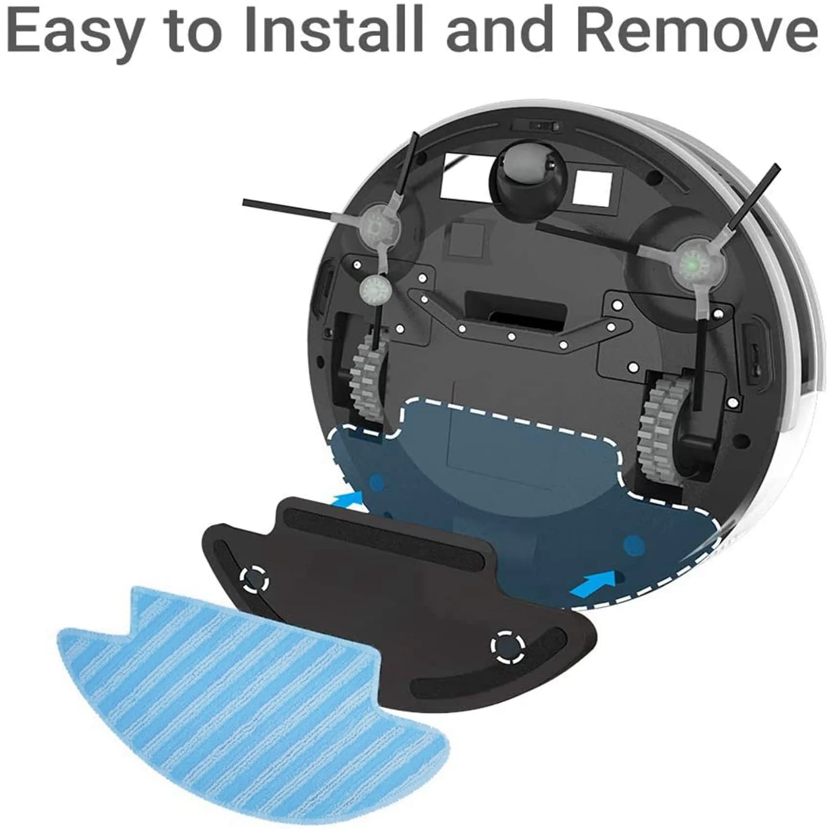 Y42A-4Pcs Accessori per la pulizia per aspirapolvere robot Lefant M210, scopa resistente con blocco dell'acqua, lavabile e riutilizzabile
