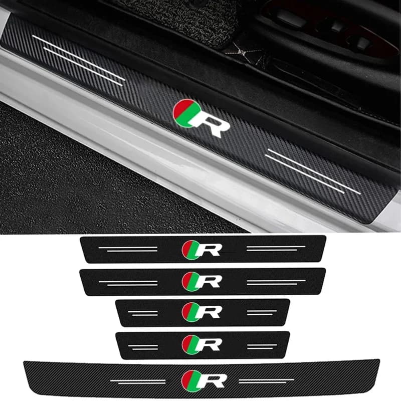 Car Door Sill Stickers Threshold Anti Scratch Decals for Jaguar R Sport Rear Trunk Sill Bumper Pedal Guard Strips Accessories