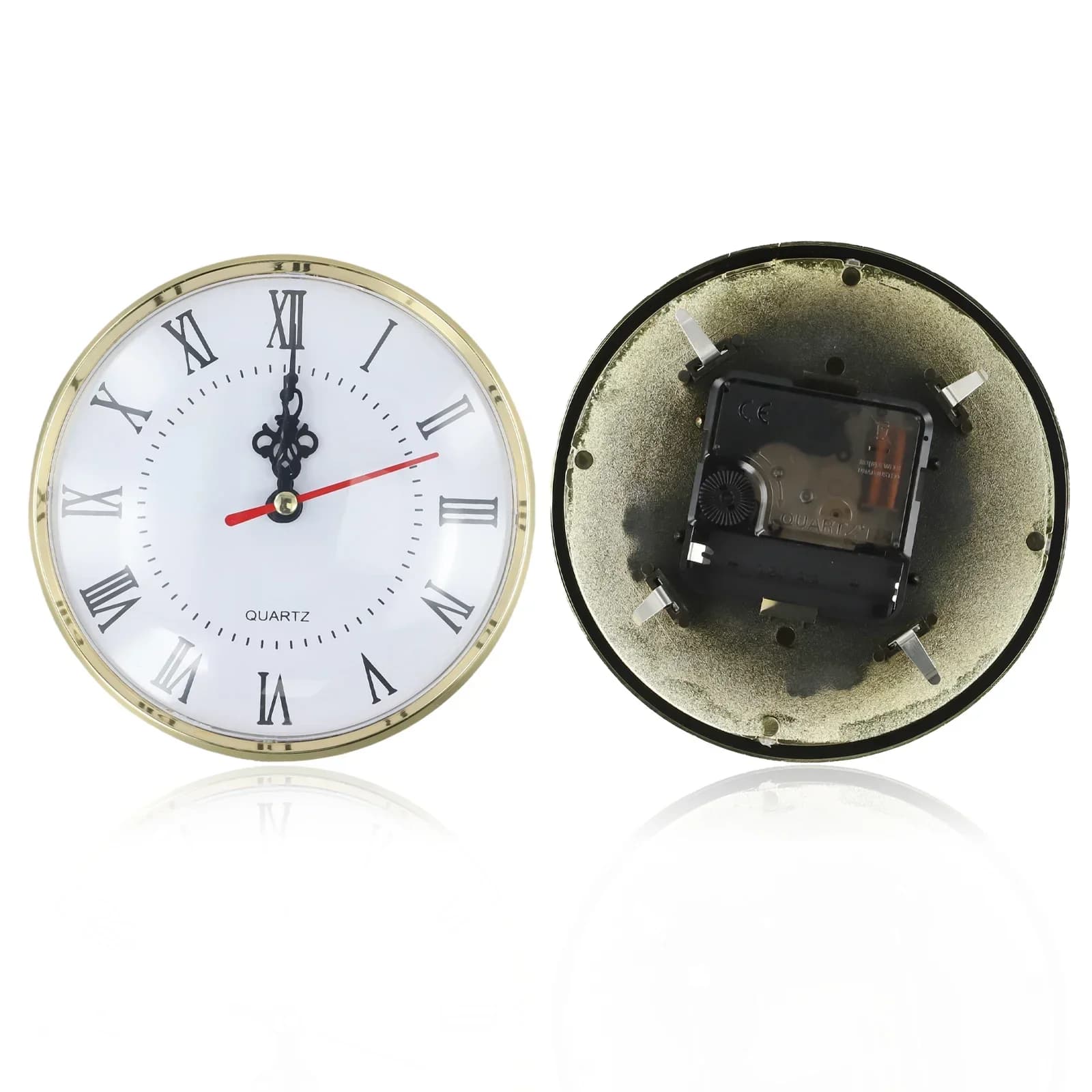 Fai da te 130 mm orologio al quarzo inserto movimento numeri romani sostituzione oro argento numeri romani orologio da parete campana barattolo nuovo