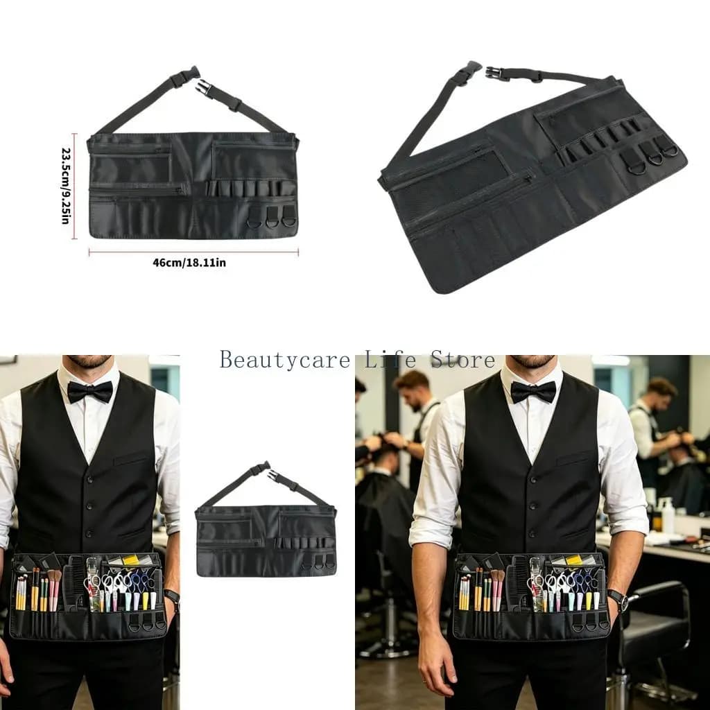 652C Black Crossbody Barber For Makeup Brushes And Tools Durability PU Bag