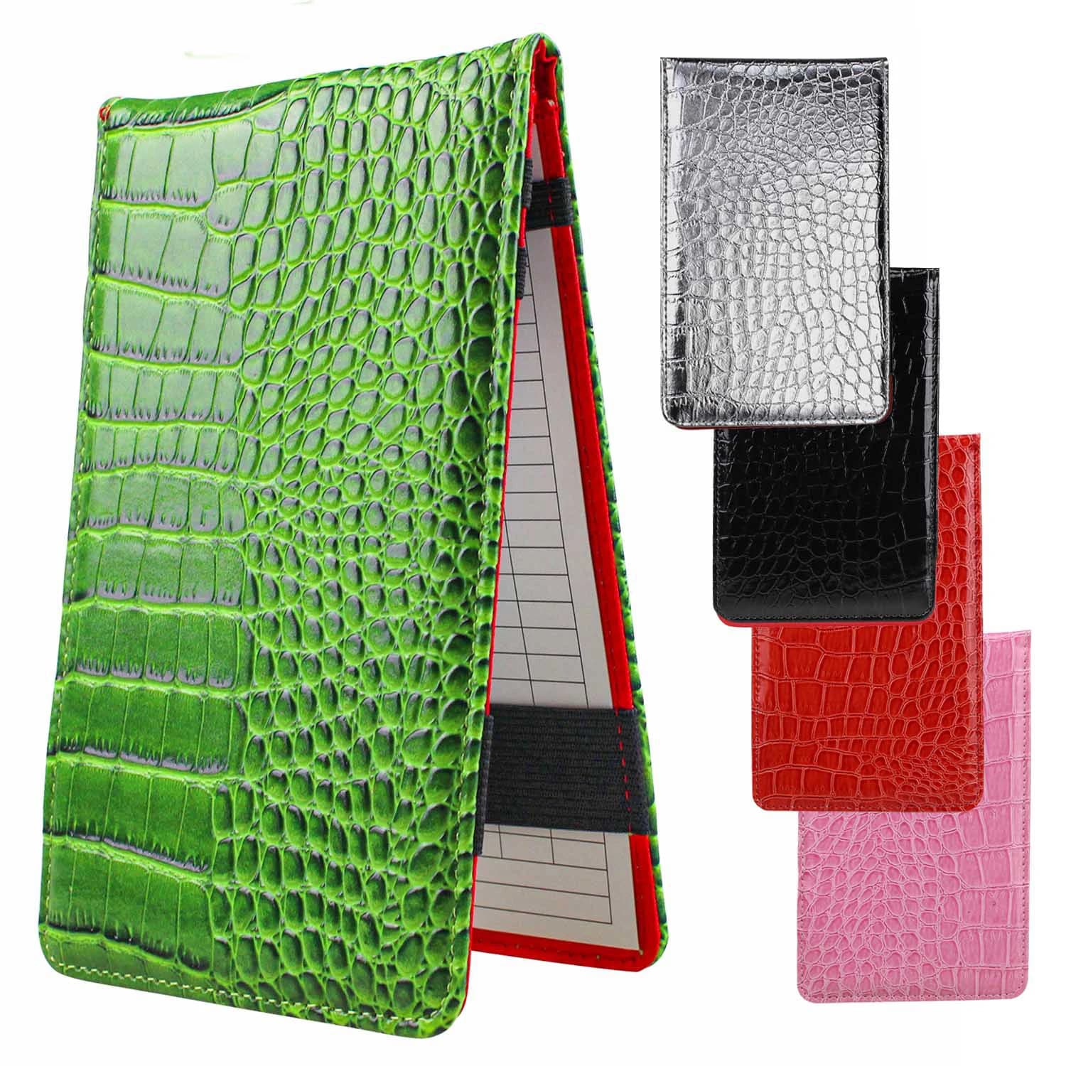 CRESTGOLF Porta segnapunti da golf Libro da giardino in pelle PU Portafoglio per punteggio da golf Porta carte per punteggio da golf Tasca per libri Accessori regalo da golf
