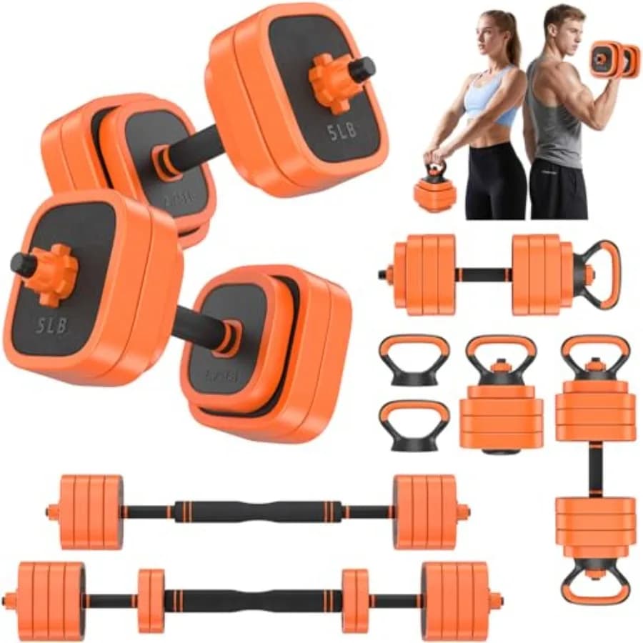 Set di manubri regolabili 45/65/85 libbre, set di pesi liberi con connettore 4 in 1 per allenamento in casa