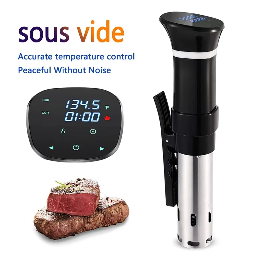 Sous Vide WIFI 1100 W high power with slow cooking pan function, 99-hour timer and precision vacuum cooking, ±0.1 ° C Temperature contr