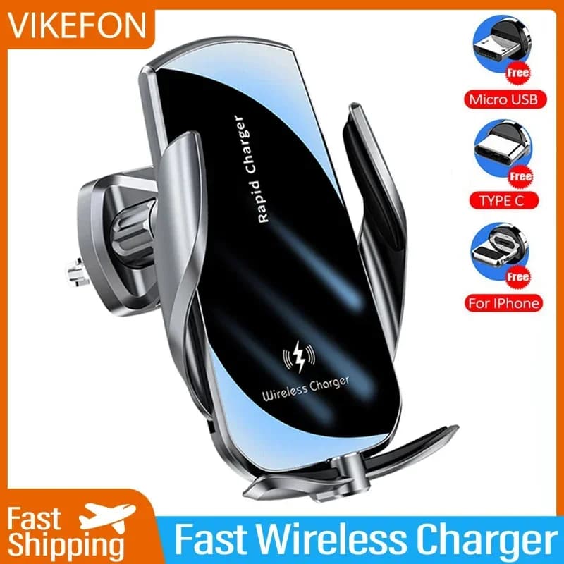 Caricabatterie Wireless VIKEFON 30W caricabatteria da Auto Wireless per iPhone 15 14 13 12 supporto per telefono con supporto per presa d'aria a ricarica rapida Samsung