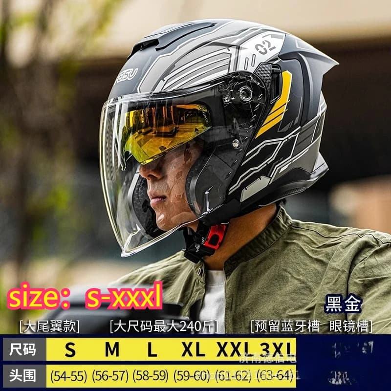 Casco mezzo casco moto doppia lente Casco S-XXXL Casco invernale antivento per veicolo elettrico Circonferenza della testa grande Cascos Para Moto