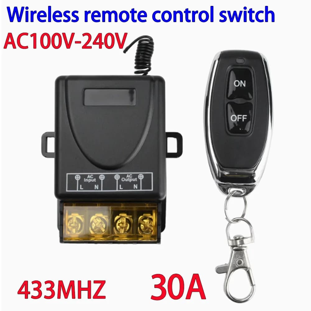 Interruttore di telecomando 433 Mhz AC240V 40A Hign Power On Off Trasmettitore di telecomando per motore pompa acqua LED/apparecchio elettrico