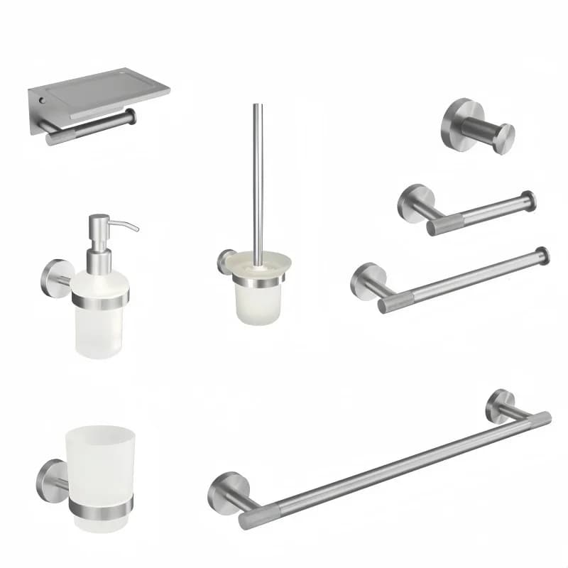 Brushed Nickel 304 Stainless Steel Towel Rack Bathroom Paper Rack Towel Bar Coat Hook Towel Ring Soap Dish Bathroom Accessories