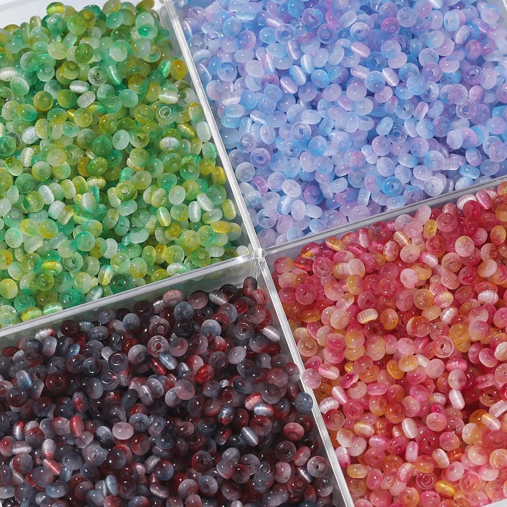 100Pcs/Lot 4mm Glass Imitation Cat Eye Round Beads for Handmade Making Jewelry DIY Bracelet Necklace Accessories