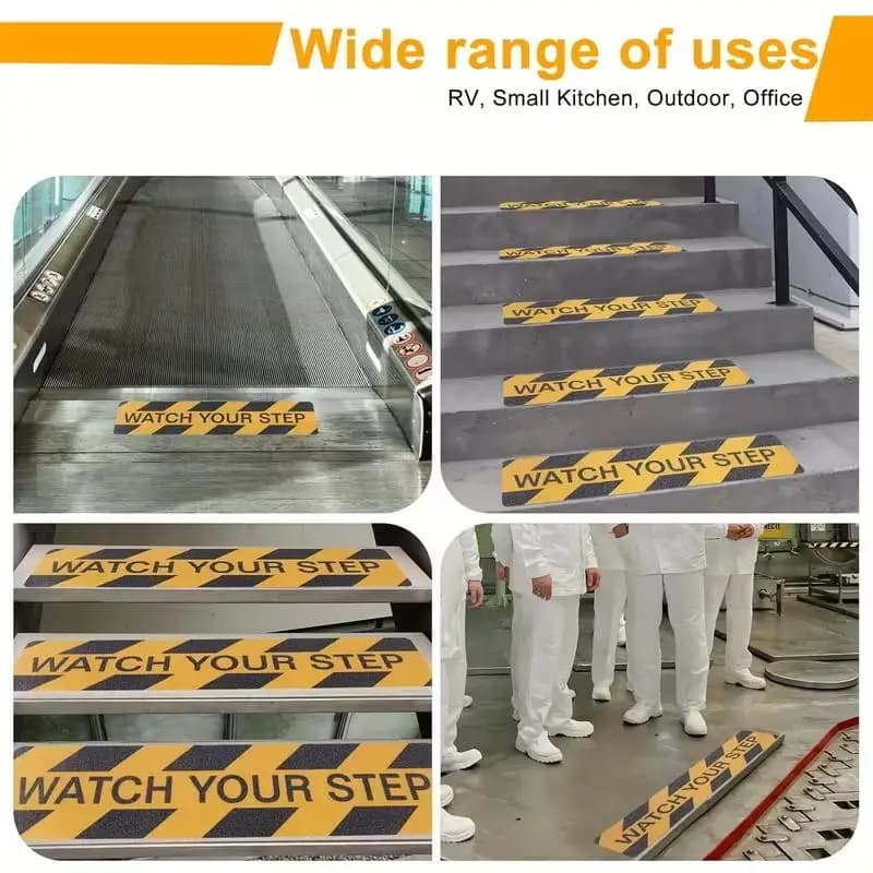 Staircase Warning Stickers 10 Pack Anti Slip Safety Sign for Home School Office Caution Steps Notice Alert Label
