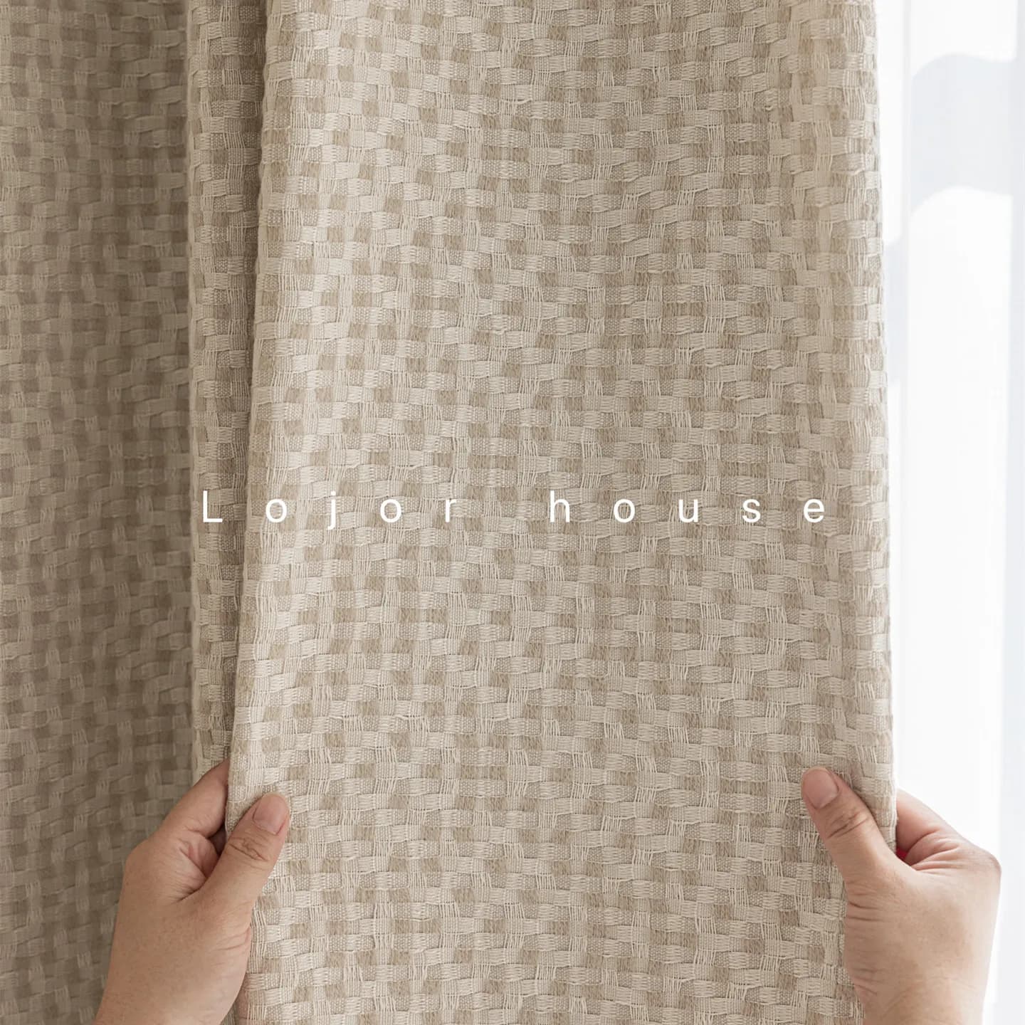 Milk Tea Colored Woven Jacquard Thickened Blackout Curtains for Bedroom Living Room Balcony Partition Curtains Customized