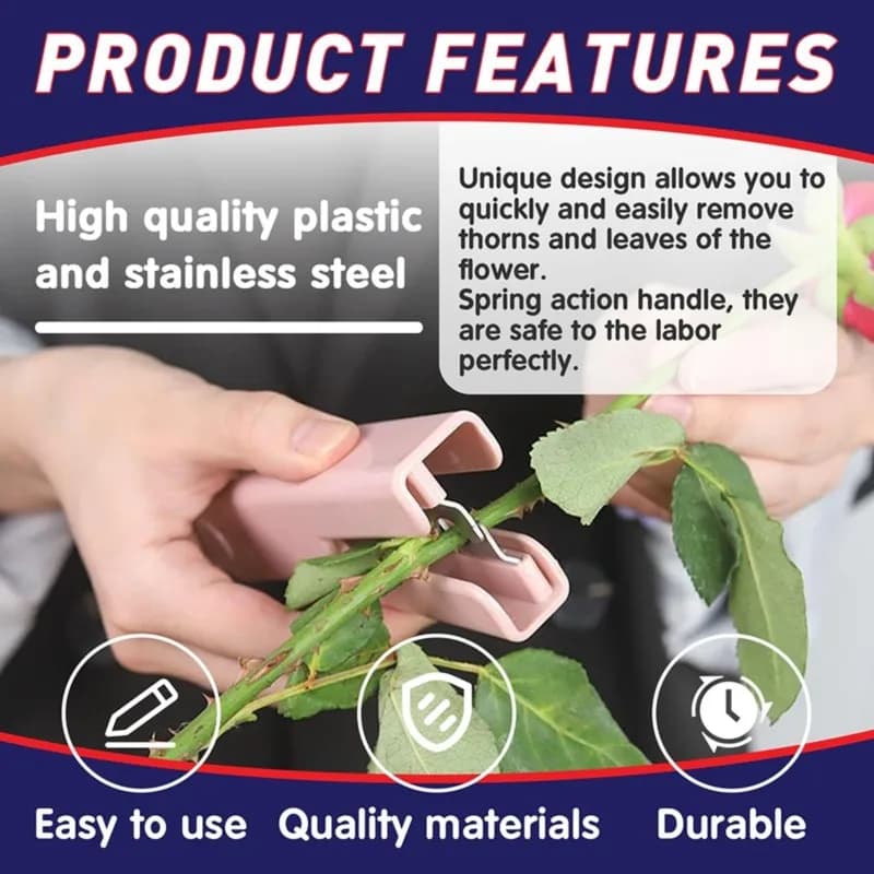 【HAPPY】Rose Leaf Thorn Stripper- 2PCS Efficient Tool Set For Removing Thorns From Rose Flowers, Flower Stem Cutter Included