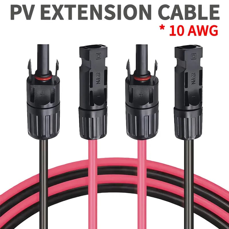 Cavo di prolunga da 6 mm2 10AWG Cavo per pannello solare PV1-F, connettore CC impermeabile Coppia maschio e femmina per sistema fotovoltaico