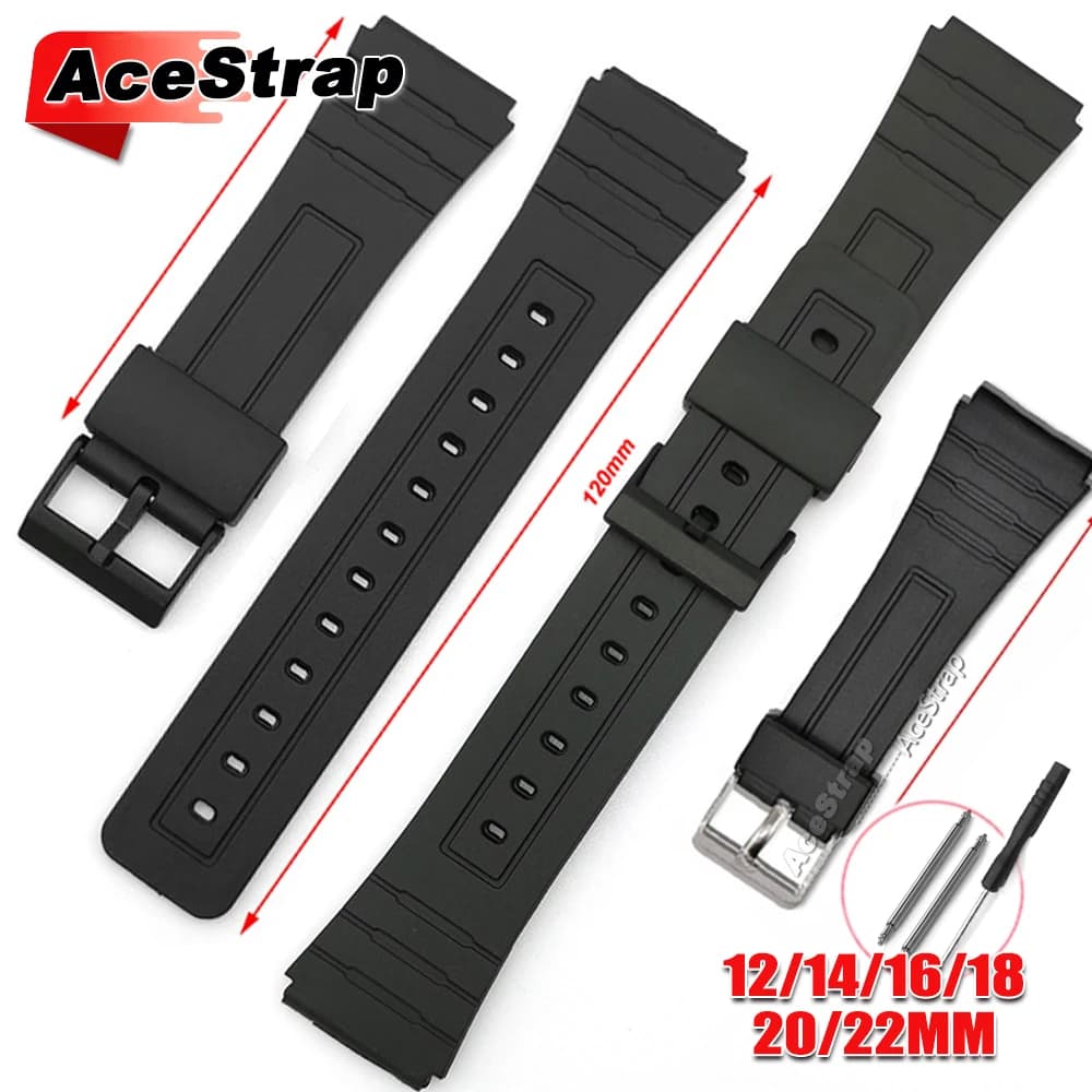 Cinturino per orologio in gomma nera 12mm 14mm 16mm 18mm 20mm 22mm cinturino universale sportivo cinturino in silicone donna uomo braccialetto impermeabile