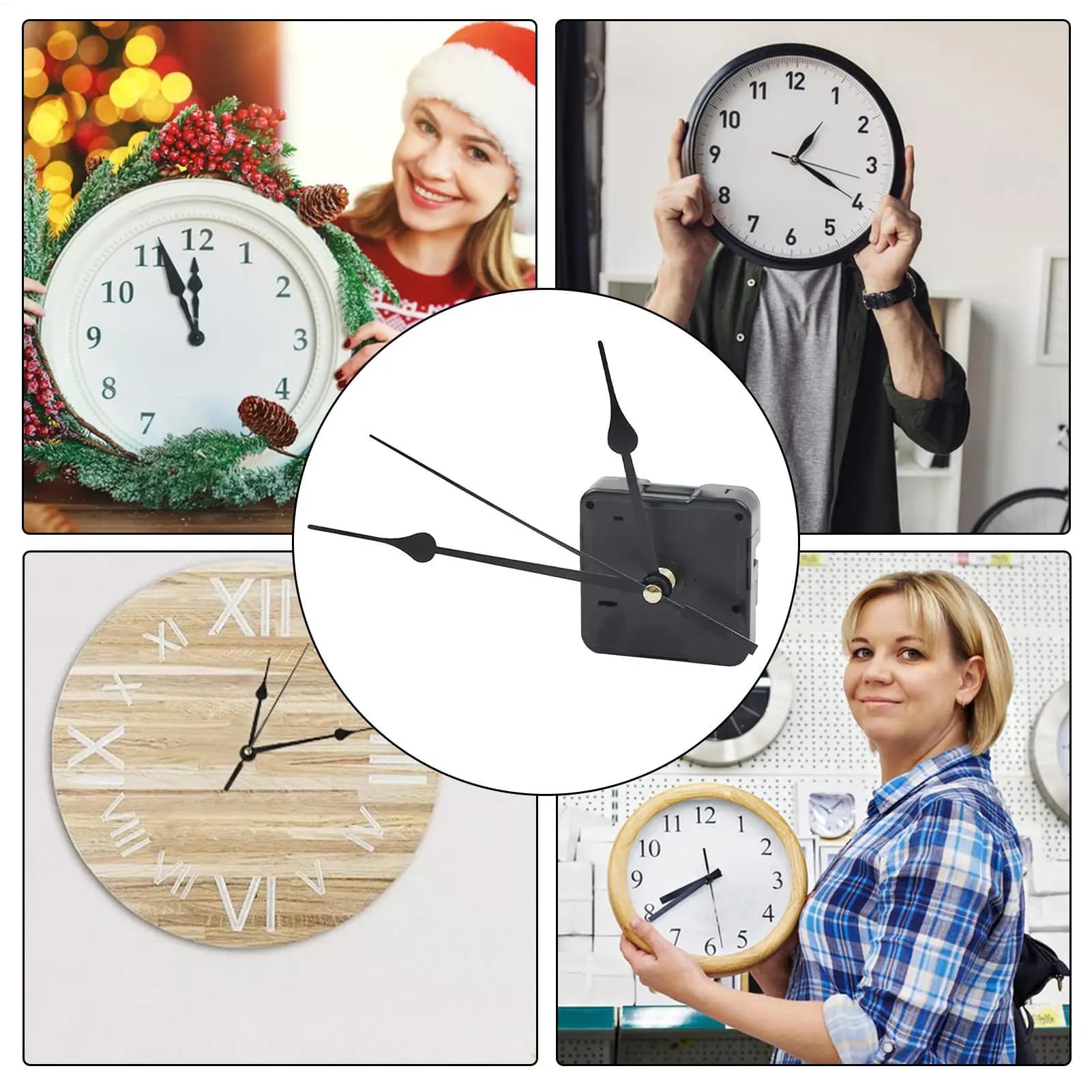 Movimento per cornice portafoto a punto croce, meccanismo silenzioso per orologio a scorrimento, lancette e kit motore per orologio da parete