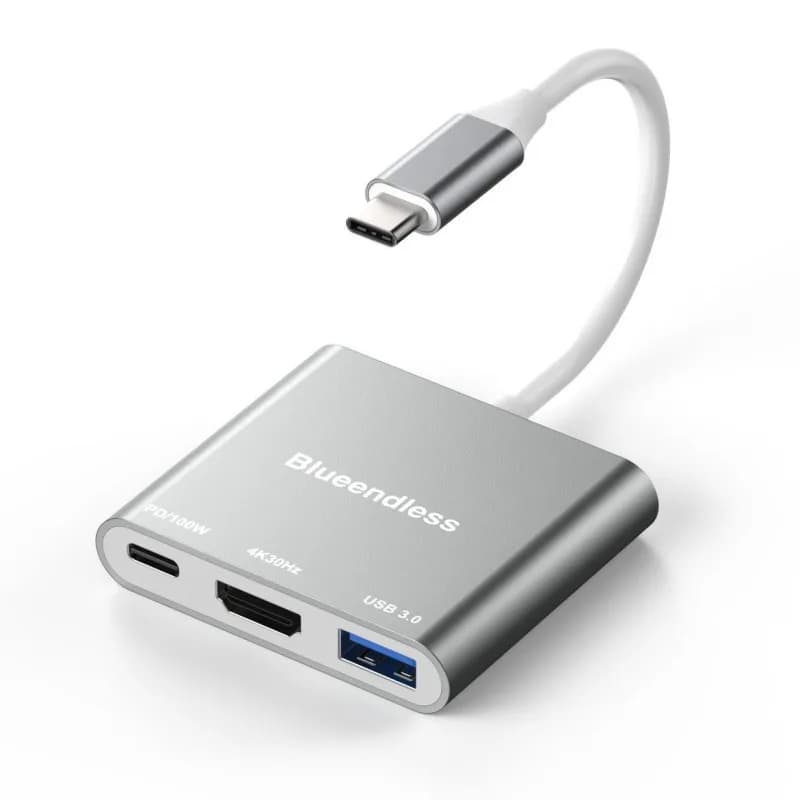 Blueendless Type C Adapter to PD USB HDTV 4K HDTV-Compatible Adapter Converter Laptop Hub Docking Station for Macbook Laptop
