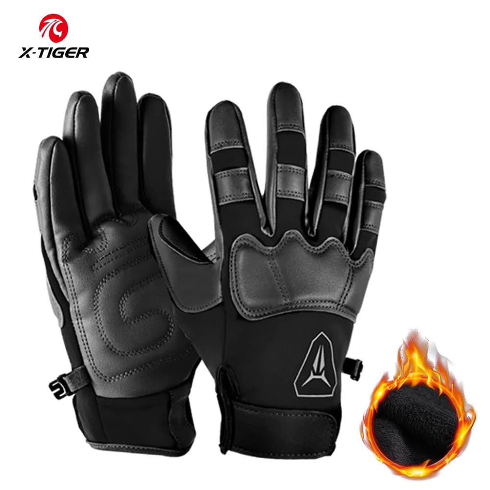 X-TIGER Hot Cycling Gloves Wear Resistant Non-slip Touch Screen Gloves Bike Cross Gloves Winter Windproof Ski Gloves