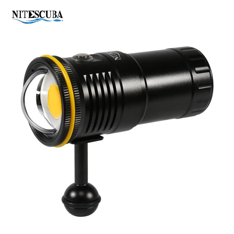 Torcia subacquea a LED Nitescuba NSV60 da 6000 lumen, illuminazione continua ad angolo ampio, luce wireless per fotografia subacquea