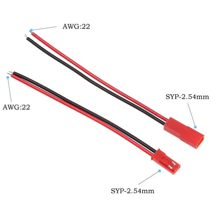 100PCS Rosso SYP JST Connettore Spina 22AWG 150 millimetri Cavo di Silicone Per RC LED BEC Lipo Batteria Elicottero FPV Drone Parti Acc