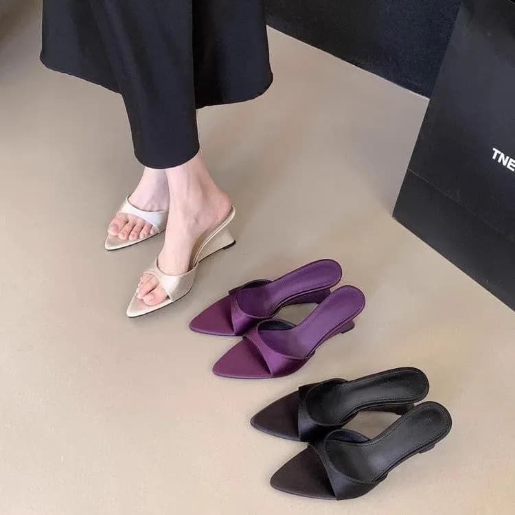 French Bow Square Toe Fashion High Heels Women Summer 2026 New Stiletto Sandals