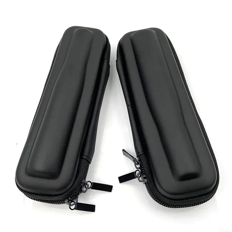 Custodia Zipp in pelle nera Mini custodia sottile Piccola borsa da trasporto EGo per penna accendino strumento per pipa di tabacolo
