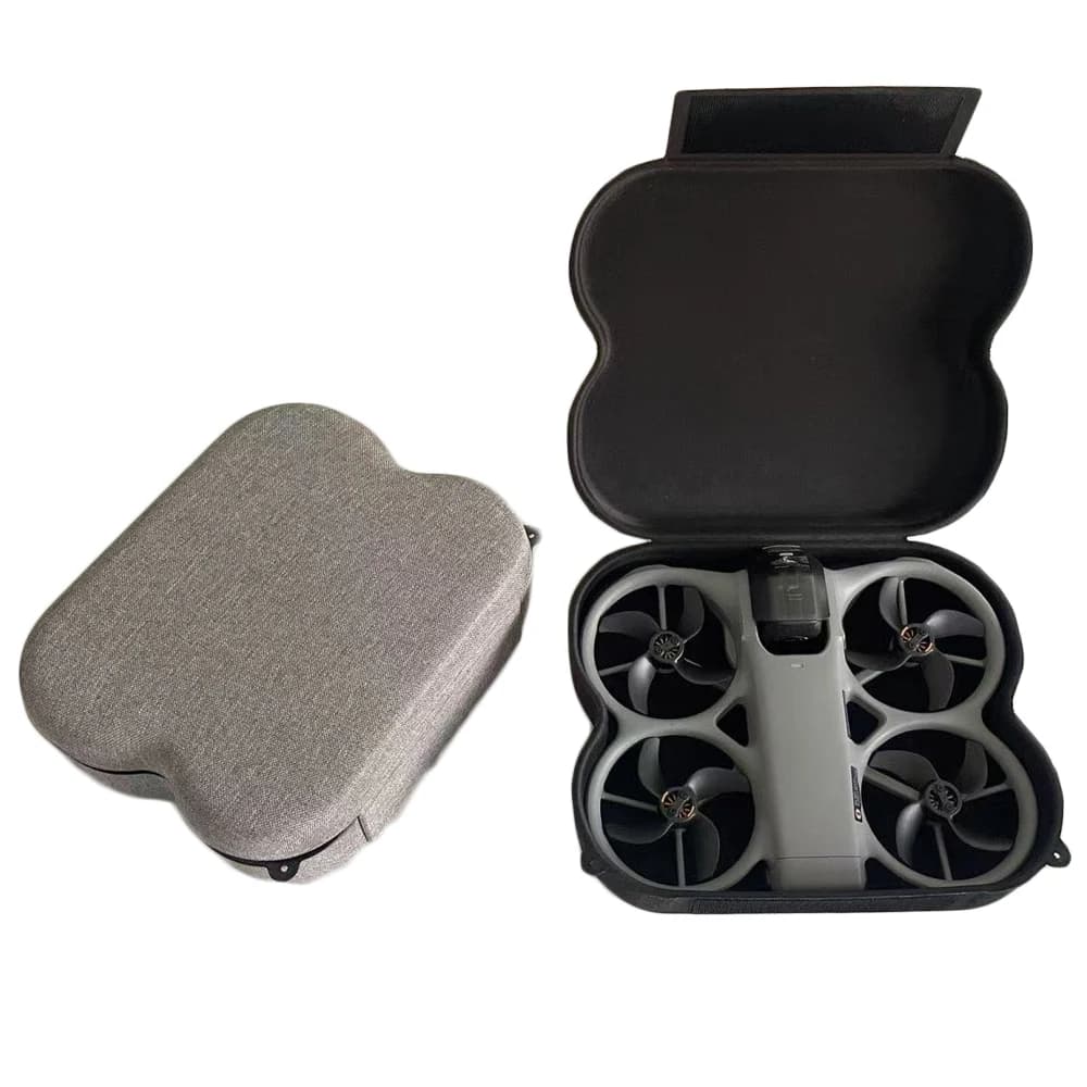 Custodia Rigida per Drone DJI Avata 360 in Tessuto Oxford con Chiusura a Strappo e 2 Fori per Cinghia Fai-da-te, Nera/Grigia