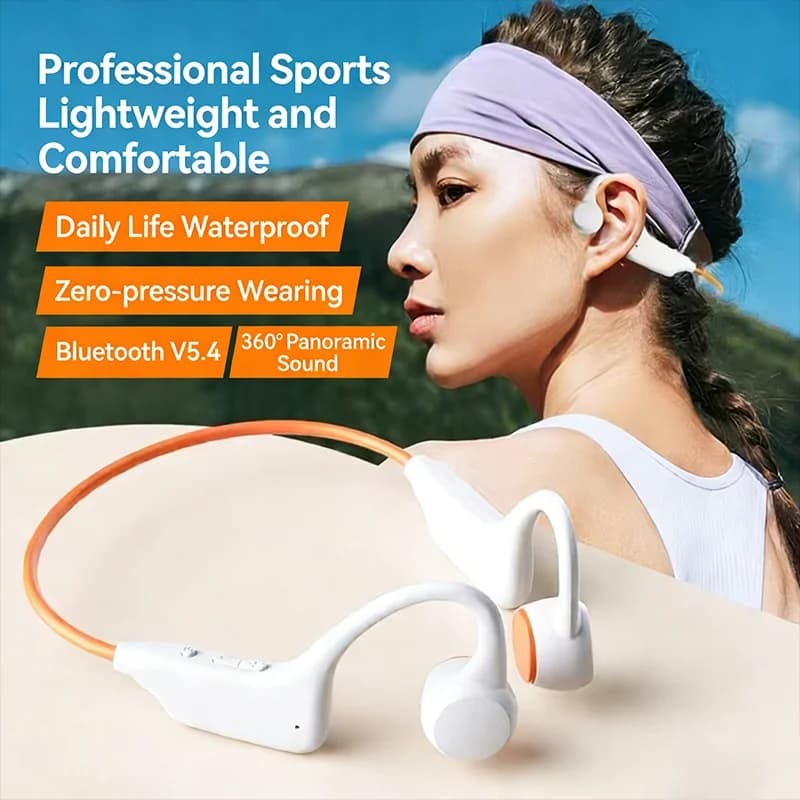 Bone Conduction Headset Wireless Swimming Sports Headphone IPX5 Bluetooth 5.4 With Mic Waterproof Exercise Fitness NEW