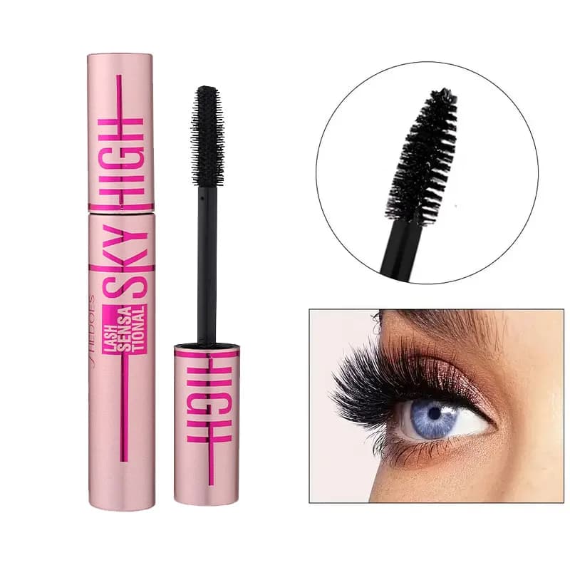 Black pink slender eye, waterproof and sweat resistant, not easy to droop, easy to apply to create natural curly eyelashes